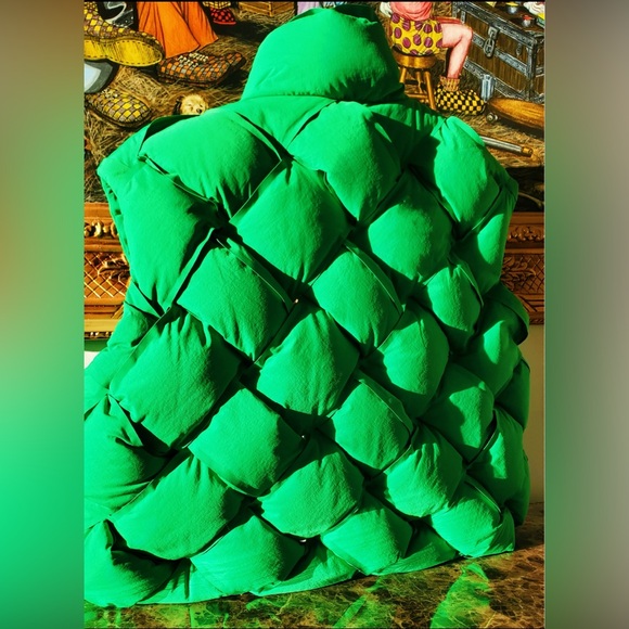 Bottega Veneta BV Green Weaving Puffer Down Vest Jacket Quilted Parakeet Thick - Picture 6 of 12